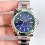 AR Swiss Rolex Milgauss ETA2824 904l Watch Replica Stainless Steel Blue Dial_th.jpg